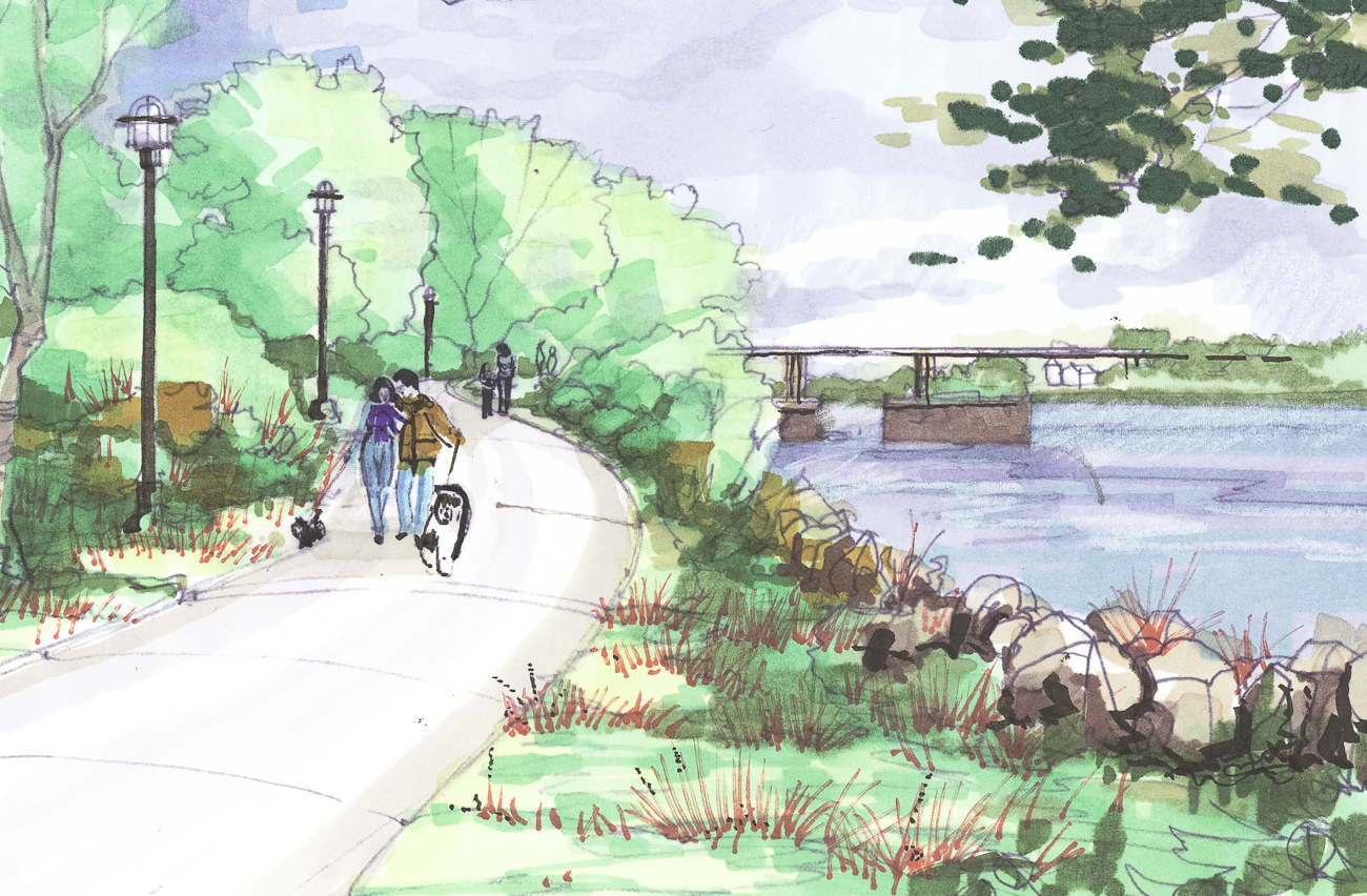 Brewer Riverwalk trail stabilization rendering
